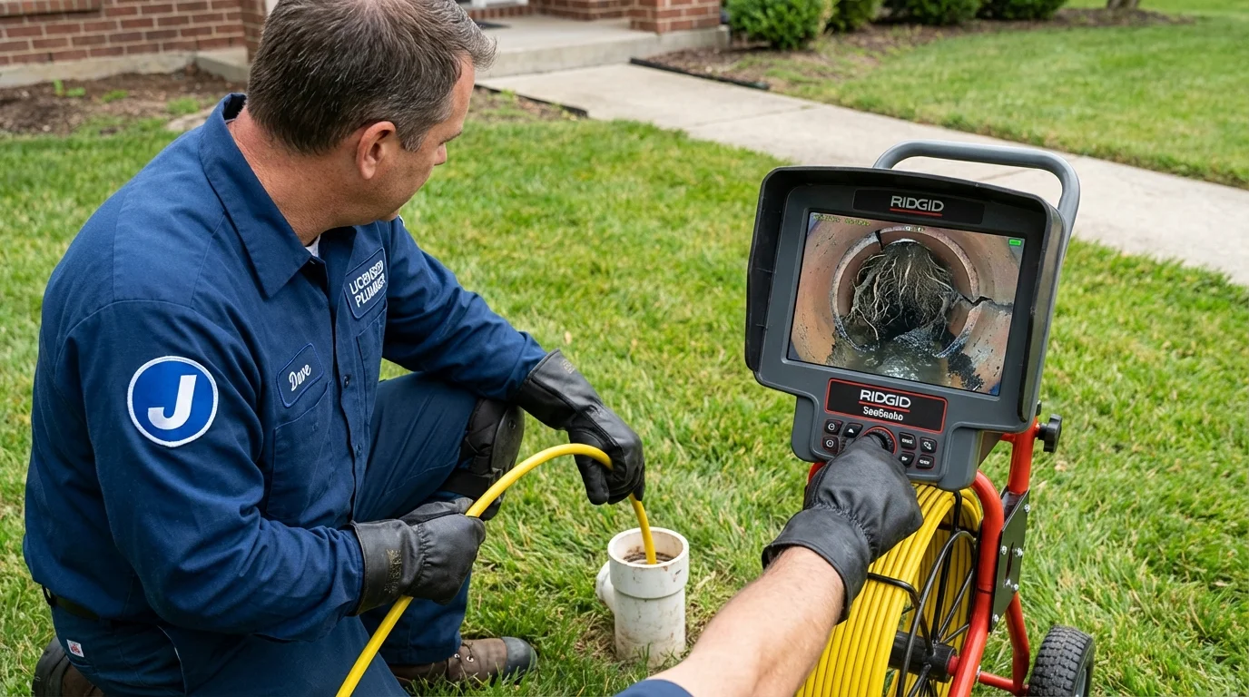 Sewer camera inspection being performed by Johns Plumbing LLC in Armonk